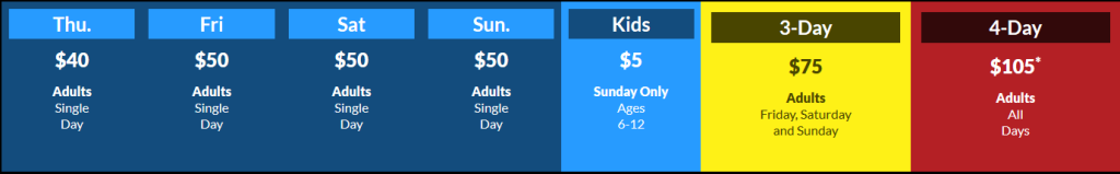 NYCC 2015 Ticket Price Chart